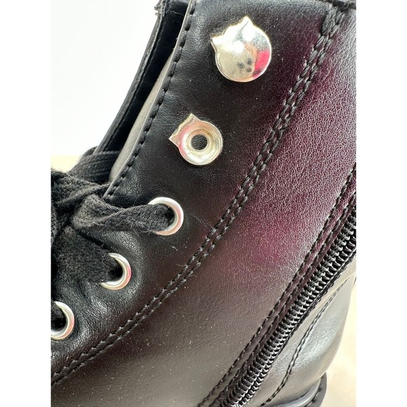 Madden Girl Gwinn Black Combat Boots Lace Up With Side Zipper Size 6.5 M - Picture 11 of 13